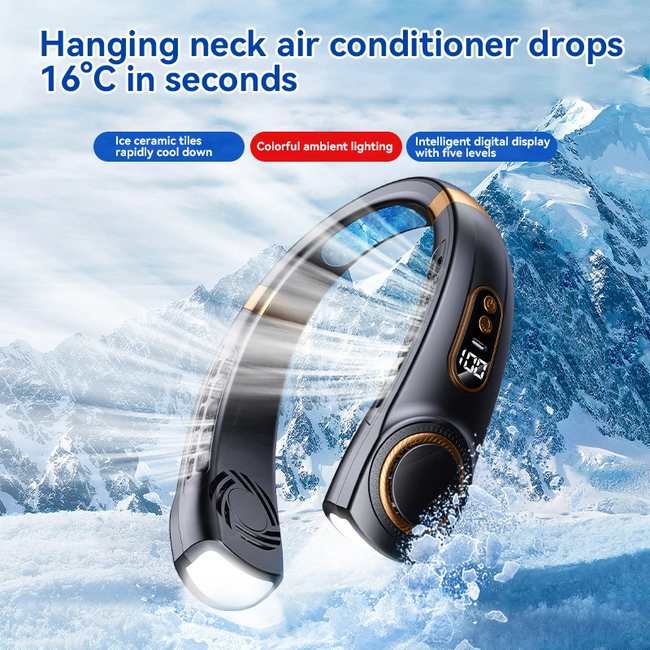 Portable Hanging Neck Fan USB Rechargeable Cooling Bladeless
