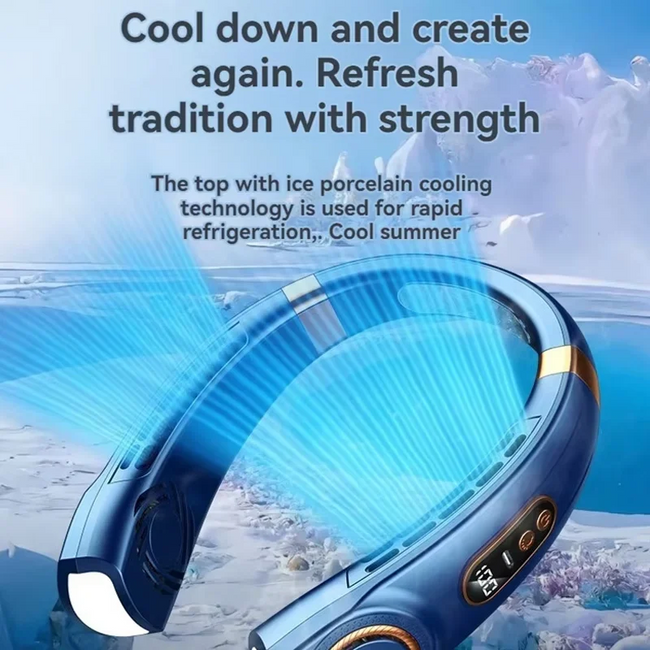 Portable Hanging Neck Fan USB Rechargeable Cooling Bladeless