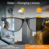 AI Translation Smart Glasses with Photochromic Lenses, Support 160+ Languages Real-Time Translation