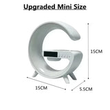 Christmas Gift 5.9" Fast Wireless Charger Desktop Stand Bluetooth Speaker TF Clock RGB Atmosphere Light Lamp for Iphone Samsung