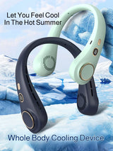 2025 Mini Hanging Neck Fan Portable Bladeless Neck Fan Air Cooler Digital Display Rechargeable Air Conditioner Neck Ventilator