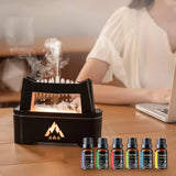 10.14Oz Water Drop Sounds Flame Aroma Diffuser Cloud Rain Essential Oil Diffuser Blue Light Raindrop Humidifier for Home Yoga